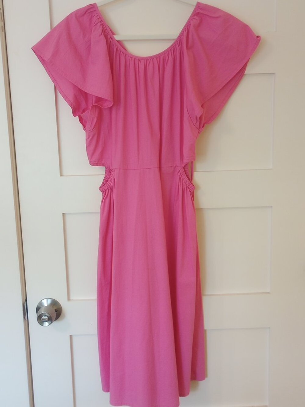 Pink cutout midi dress